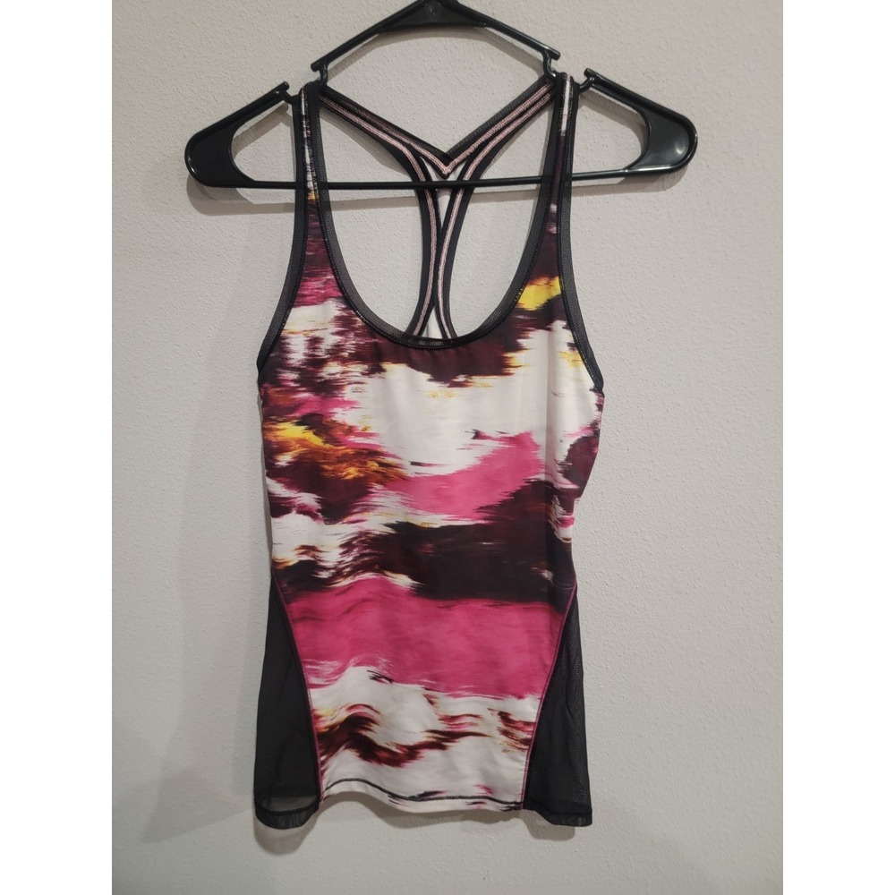 Lululemon Back Mesh Singlet Racerback Tank Top Sz Small 6 ? Multicolor Black